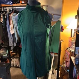 Sleeveless Mock Neck Women’s Top - Forest Green